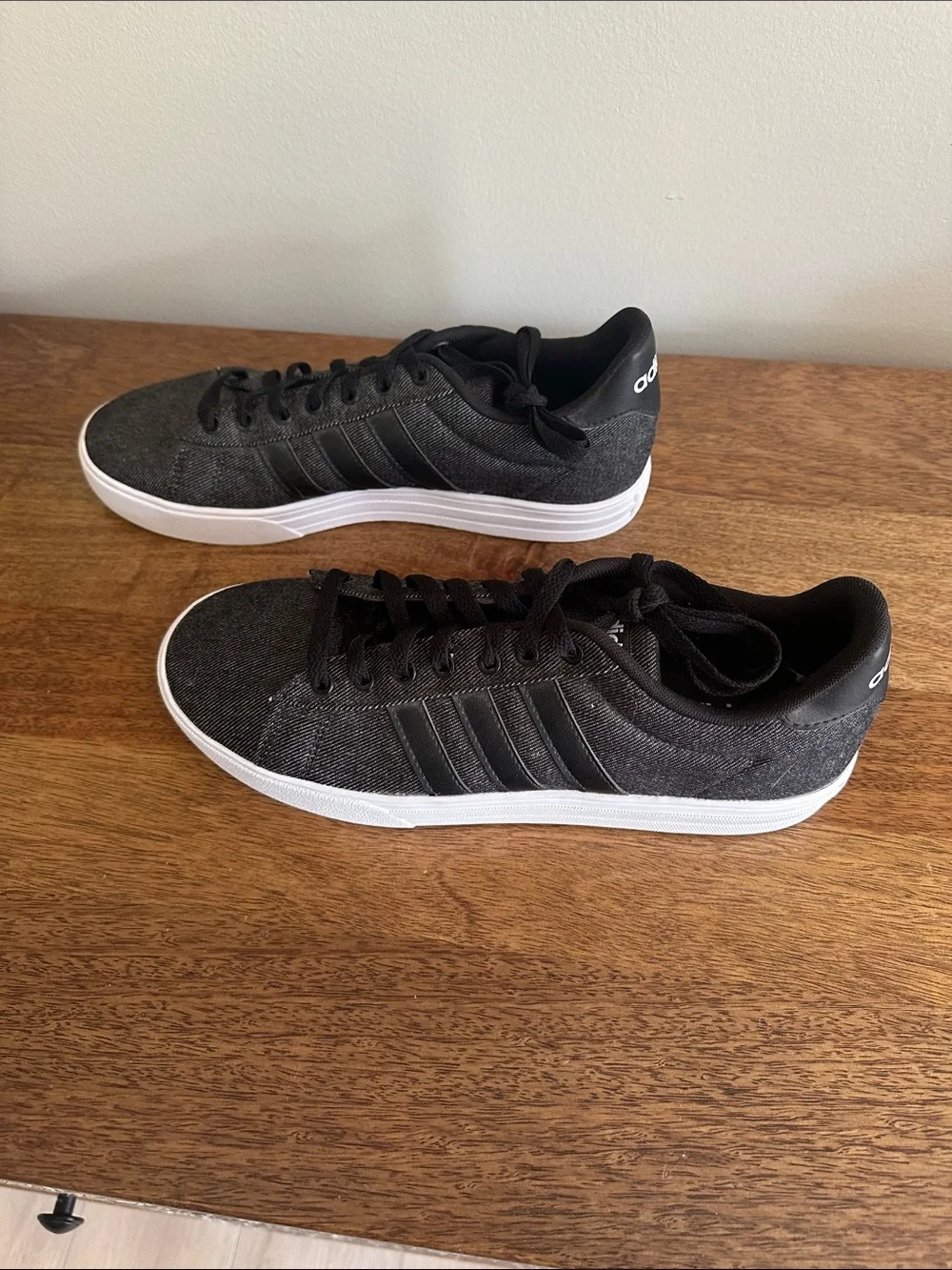 Adidas Daily 2.0 Black Denim Sneakers Men’s Size 10 Casual Shoes DB0284